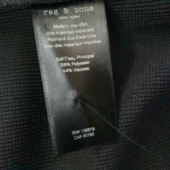 Rag & Bone Sandrine Navy Blue Knit White Piped Sporty Slim Blazer 8 $550 - Picture 9 of 10